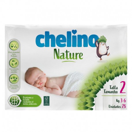 Pañales Chelino Nature Talla 2 (3-6 kg) 28 Uds