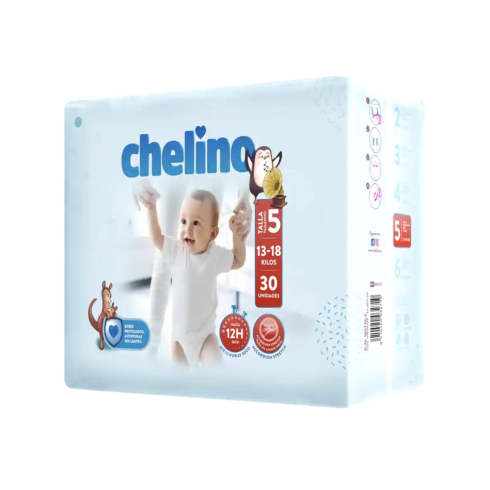 CAJA PAÑALES CHELINO NATURE T-5 (13-18 KG) 180 UDS.