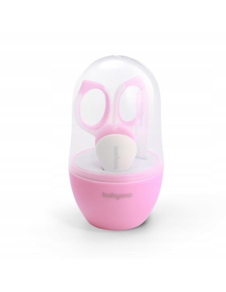 set-manicura-bebe-rosa-babyono-5.jpg – Vista del set en uso con bebé.