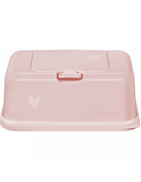 CAJA PORTA TOALLITAS ROSA PASTEL CON CORAZON FUNKYBOX