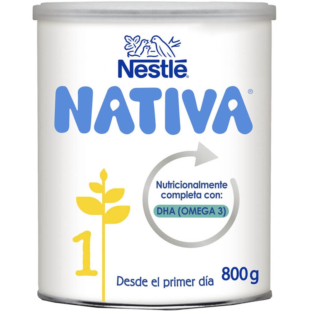 Nestlé NATIVA 1 Leche para bebés de 0 a 6 meses en polvo, fórmula para  lactantes. Pack de 6 botes de 800g (4800g en total) : :  Alimentación y bebidas