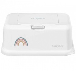Caja de toallitas blanca con arcoíris de colores - Funkybox