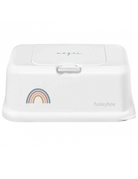 CAJA TOALLITAS BLANCA CON ARCOIRIS FUNKYBOX