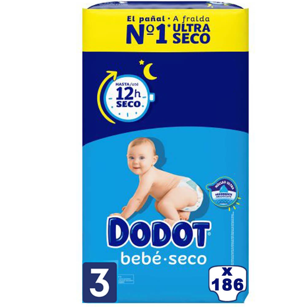 DODOT Pañal Infantil Sensitive Talla 3 Plus (7 - 11 kg) 60 uds