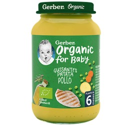 Tarrito puré Organic Guisantes con Patata y Pollo 190g GERBER de Nestlé