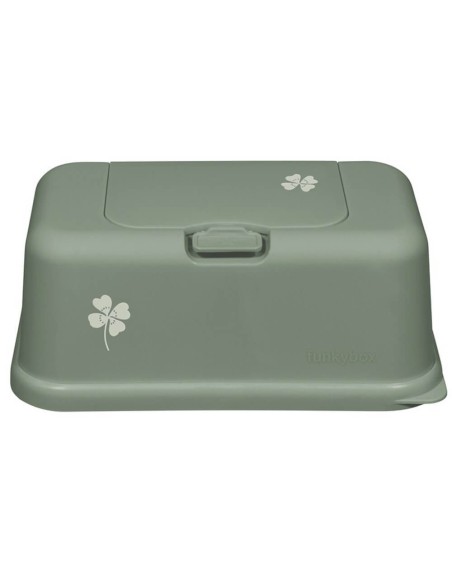 CAJA PORTA TOALLITAS VERDE MATE CON TREBOL FUNKYBOX