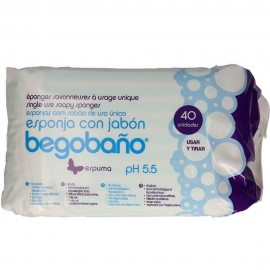 Esponja con jabón un solo uso 40 uds Begobaño