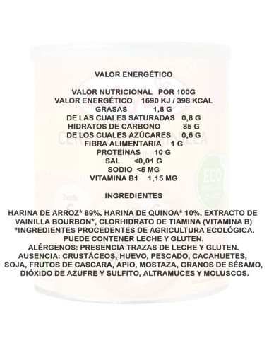 Cereales Vainilla & Quinoa 220 g babybio