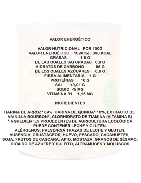 Cereales Vainilla & Quinoa 220 g babybio