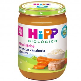 Tarrito arroz con zanahoria y ternera 190 gr 4M+ Bio Hipp