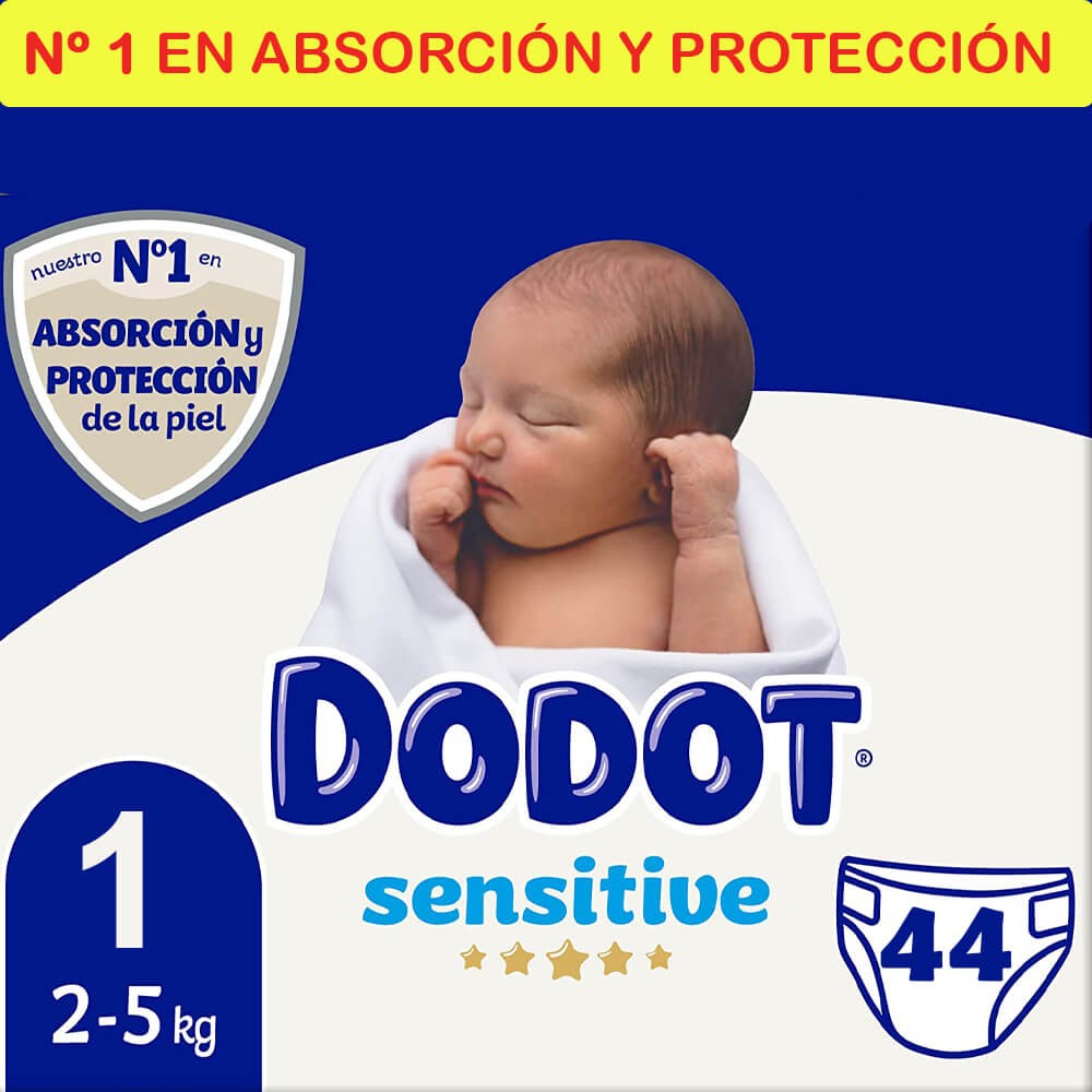 Pañales DODOT Sensitive talla 1 (de 2 a 5 kg) recién nacido 28