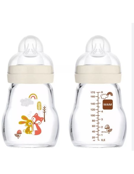 Biberón de cristal unisex 170ml - Mam Baby