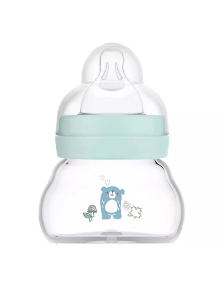 Biberón de cristal azul 90ml - Mam Baby