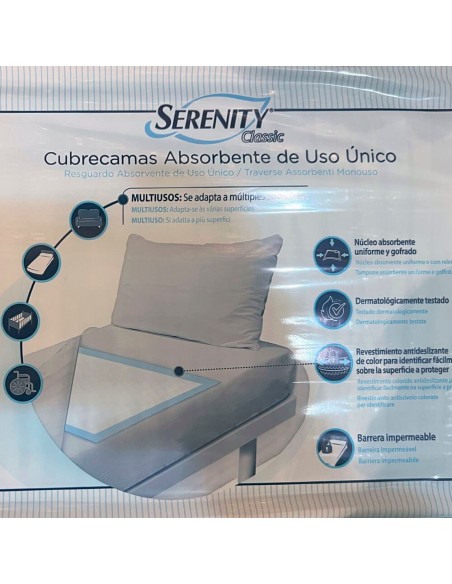 Empapadores 30uds Absorbentes 60X60 un solo uso cubrecamas Serenity