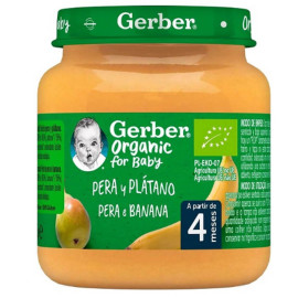 Tarrito puré Organic pera y platano 125g GERBER de Nestlé