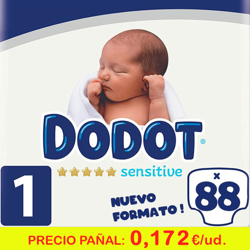 DODOT SENSITIVE PAÑALES RECIÉN NACIDO T/1 2-5KG - Mamá y Bebé