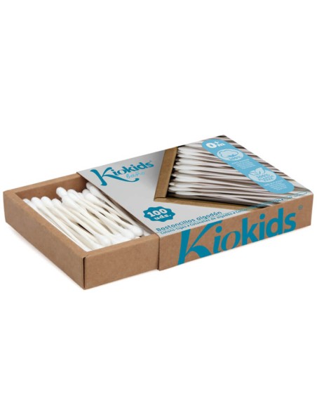 Caja de bastoncillos de algodón 100 uds. Kiokids