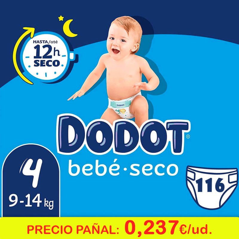 Dodot Bebé-Seco talla 4+ (10-15 kg) 62 uds. desde 24,30 €