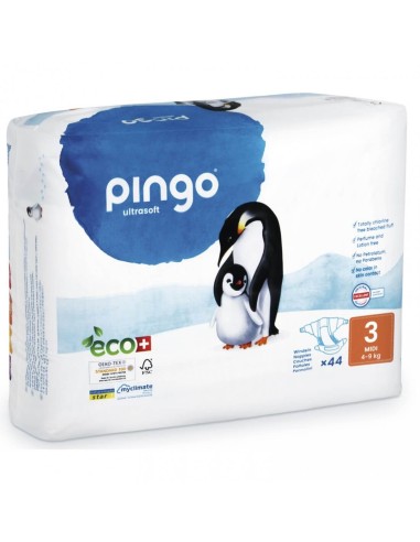 Paquete de pañales ecológicos talla 3 (44 uds / 4-9 kg) Pingo