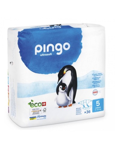 Paquete de pañales ecológicos talla 5 (36 uds / 11-25 kg) Pingo