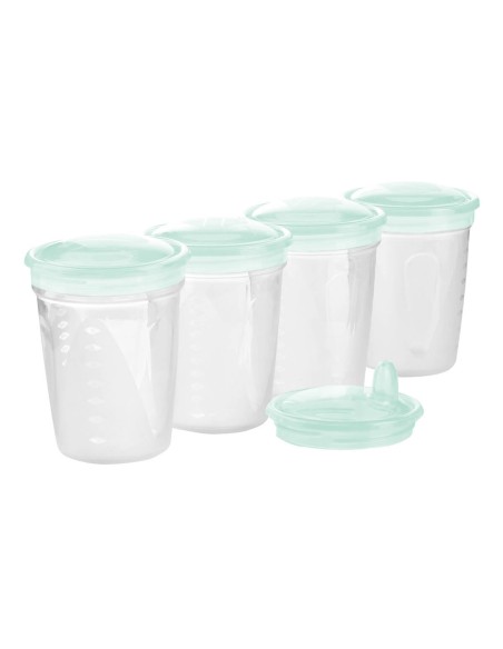 recipientes-leche-alimentos-200ml-babyono-1.jpg – Pack 4 recipientes BabyOno con tapas.