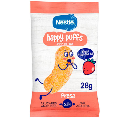 Snack de maíz happy puffs disponible en 2 sabores 28g Nestlé