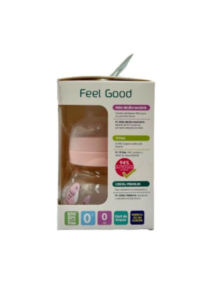 Biberón de cristal rosa 90ml - Mam Baby