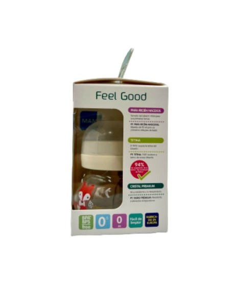 Biberón de cristal neutro 90ml - Mam Baby