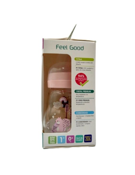 Biberón de cristal rosa 170ml - Mam Baby