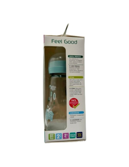 Biberón Cristal azul 260ml - Mam Baby