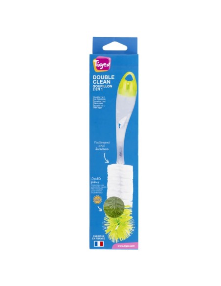 ESCOBILLA LIMPIA BIBERONES 2 EN 1 CON FIBRAS DOBLES TIGEX.