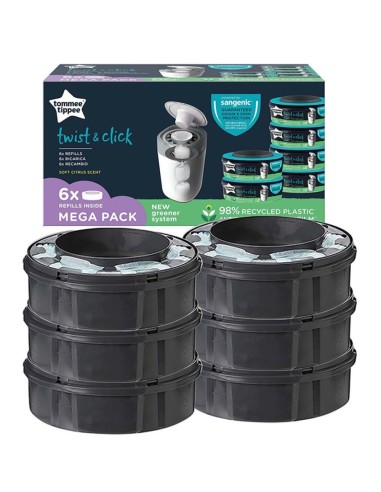 RECAMBIO CONTENEDOR DE PAÑALES SANGENIC TEC 6 UDS TWIST. TOMMEE TIPPEE