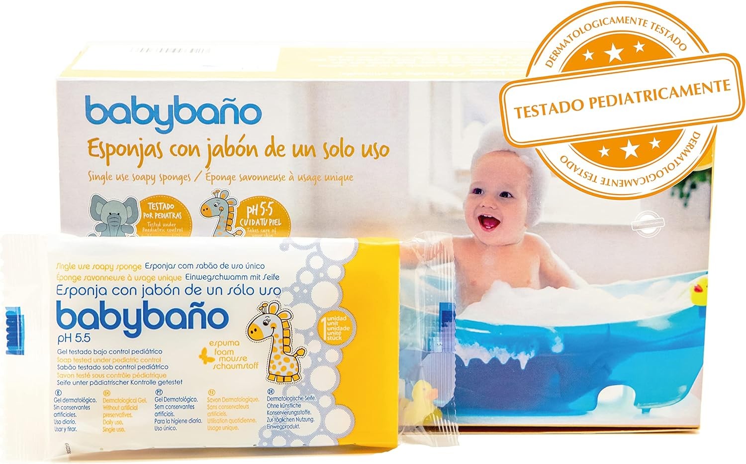 Esponja De Baño Bebé Seguro Paquete