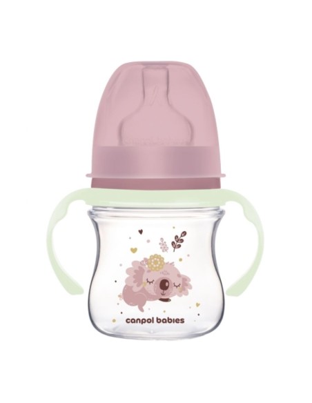 Biberón con asas fluorescentes Sleeping Koala 120ml - Canpol Babies