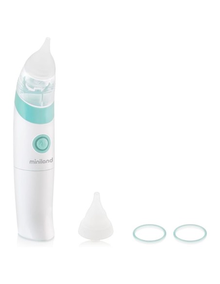 aspirador-nasal-electrico-nasal-care-miniland-2.jpg – Detalle del cabezal con punta de silicona.