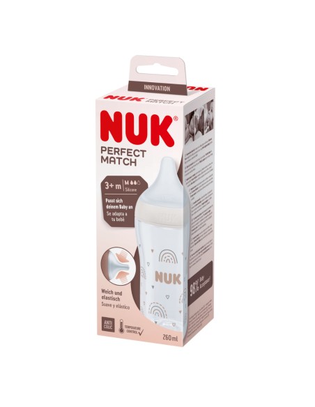Biberón Perfect Match "arcoíris" (0-6M) 260ml - NUK