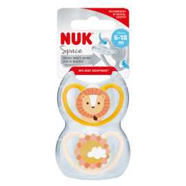 Chupete Space León/Sol Silicona pack 2 uds. (6-18M) NUK