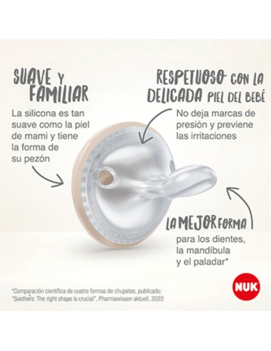 Chupete Mommy Feel rojo-gris pack 2 uds. 0-9M NUK