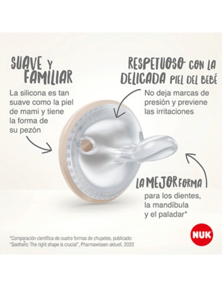 Chupete Mommy Feel rojo-gris pack 2 uds. 0-9M NUK