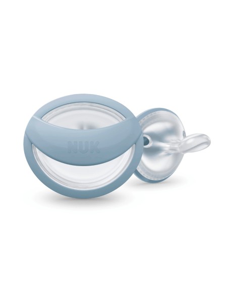 Chupete Mommy Feel azul-gris pack 2 uds. 0-9M NUK