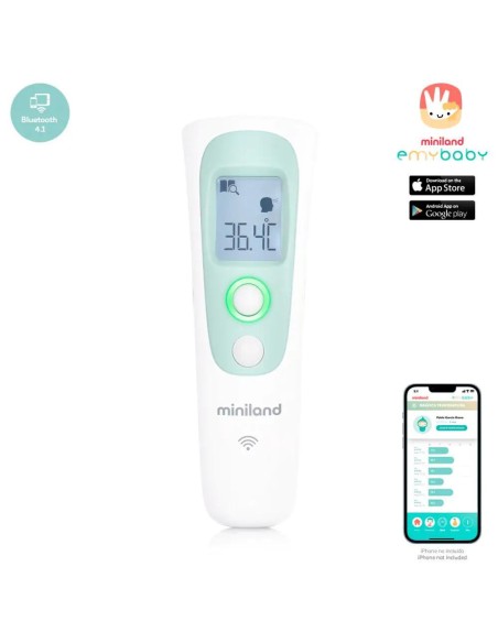 termometro-sin-contacto-thermo-advanced-pharma-miniland-1.jpg – Vista frontal del termómetro.