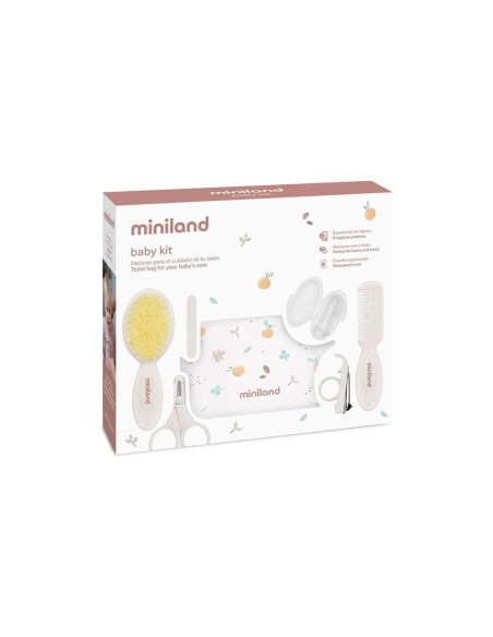 kit-cuidado-bebe-baby-kit-valencia-miniland-5.jpg – Aspirador nasal manual y termómetro digital.