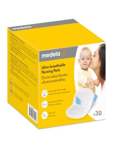 Discos absorbentes desechables ultra transpirables 30 uds Medela