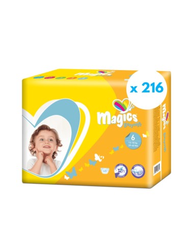 Pack Pañales Magics Talla 6 Easysoft 216uds. 6 paquetes (16- 30 kg)