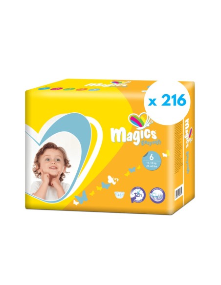 Pack Pañales Magics Talla 6 Easysoft 216uds. 6 paquetes (16- 30 kg)