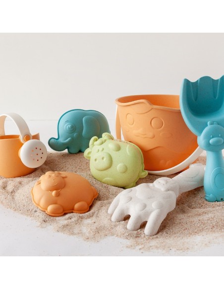 Set cubo de playa animales Kiokids (+ 18 meses)