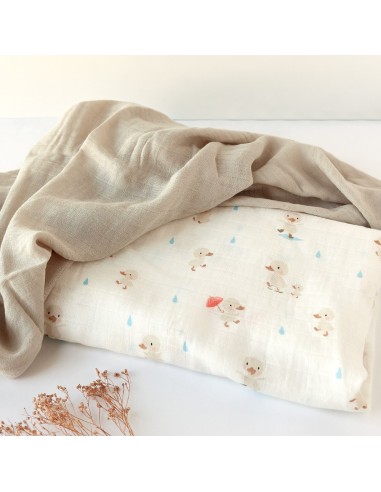 Set 2 muselinas de bambú Kiokids