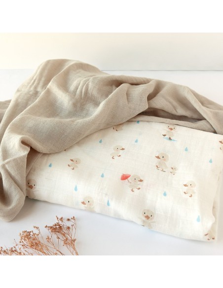 Set 2 muselinas de bambú Kiokids