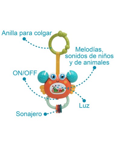 Cangrejo Musical con luz y melodías 2 uds. Kiokids