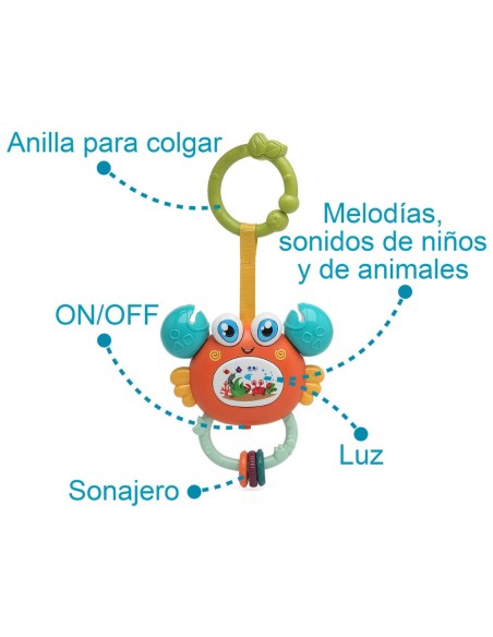 Cangrejo Musical con luz y melodías 2 uds. Kiokids